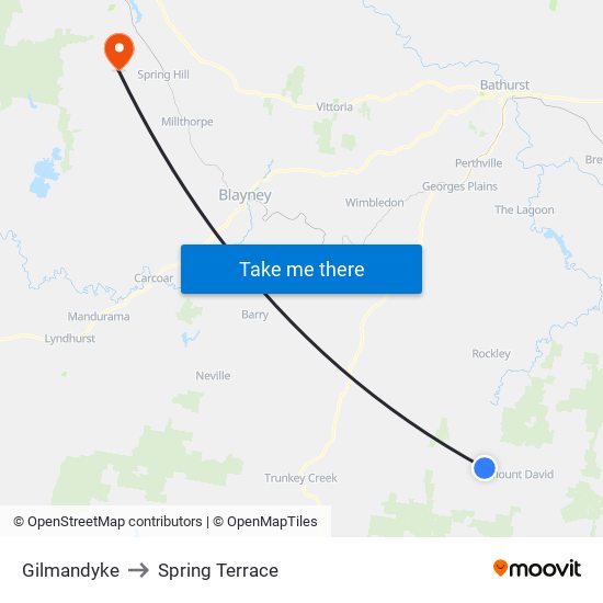 Gilmandyke to Spring Terrace map