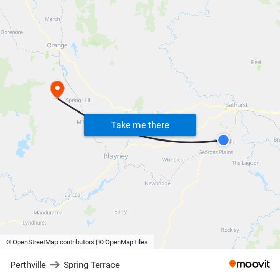 Perthville to Spring Terrace map