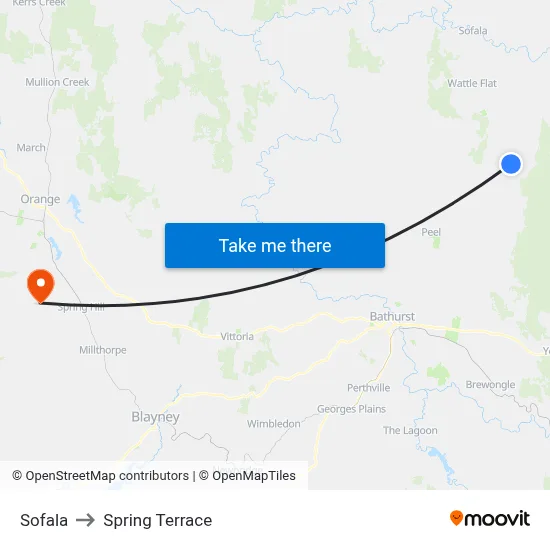 Sofala to Spring Terrace map
