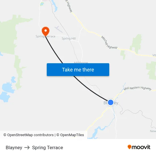 Blayney to Spring Terrace map