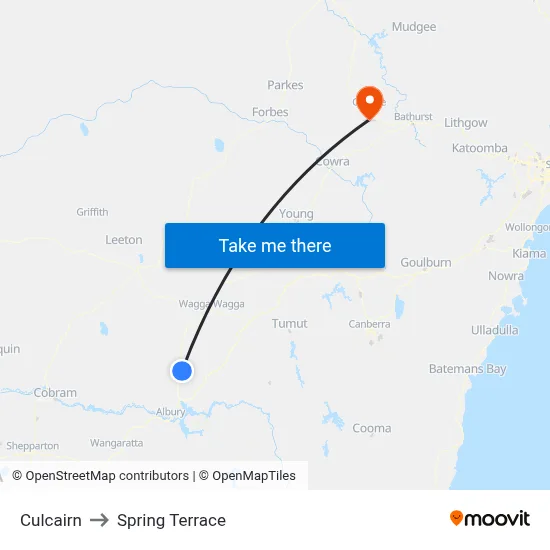 Culcairn to Spring Terrace map