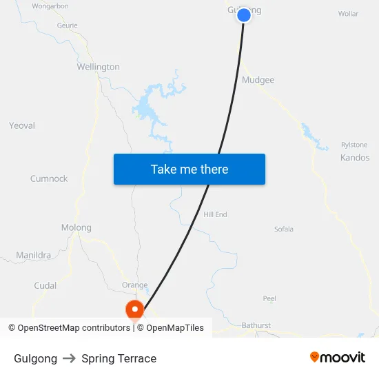 Gulgong to Spring Terrace map