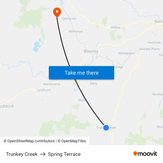 Trunkey Creek to Spring Terrace map