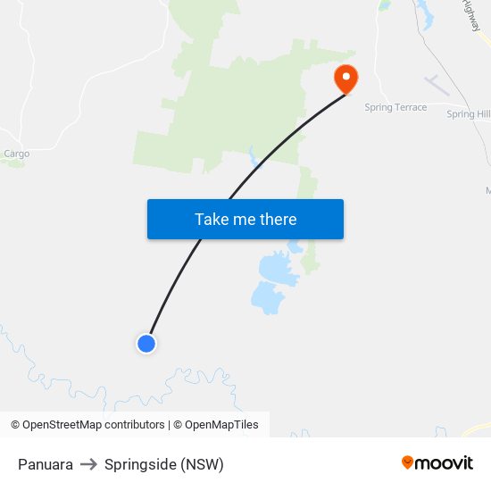 Panuara to Springside (NSW) map