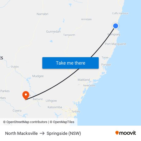 North Macksville to Springside (NSW) map