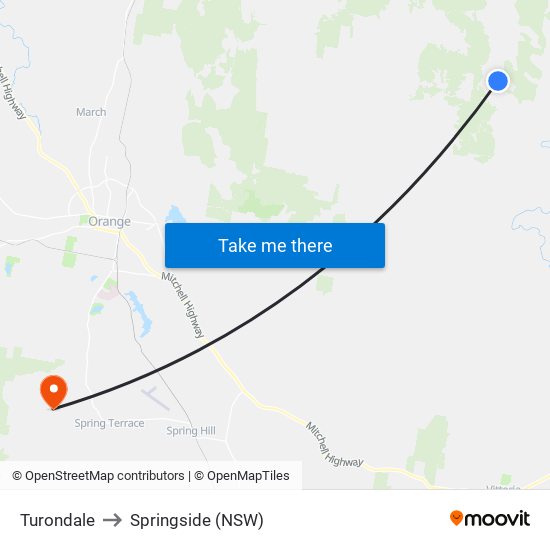 Turondale to Springside (NSW) map