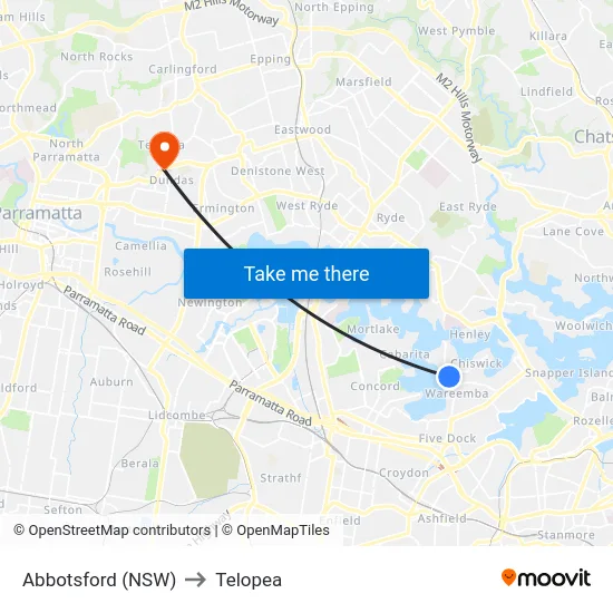 Abbotsford (NSW) to Telopea map