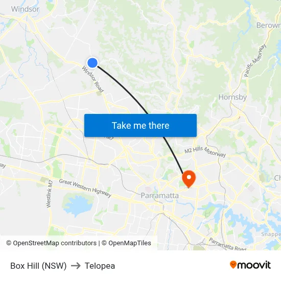 Box Hill (NSW) to Telopea map