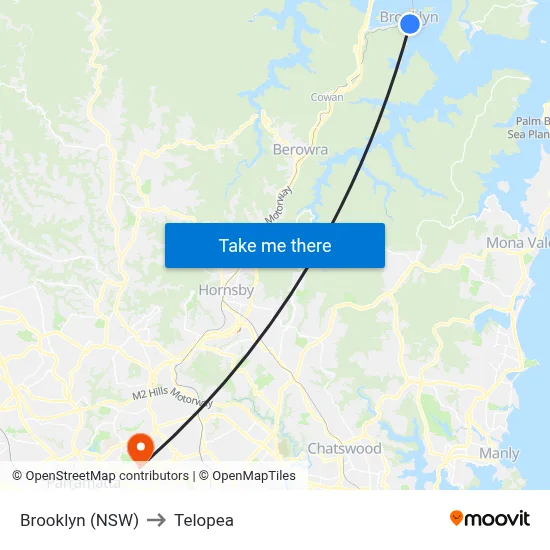 Brooklyn (NSW) to Telopea map