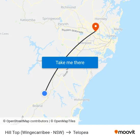 Hill Top (Wingecarribee - NSW) to Telopea map