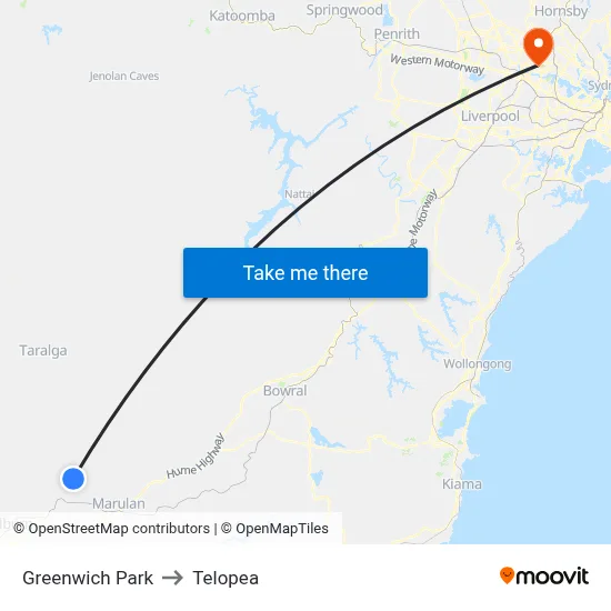 Greenwich Park to Telopea map