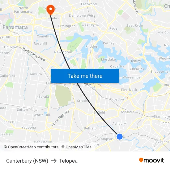 Canterbury (NSW) to Telopea map