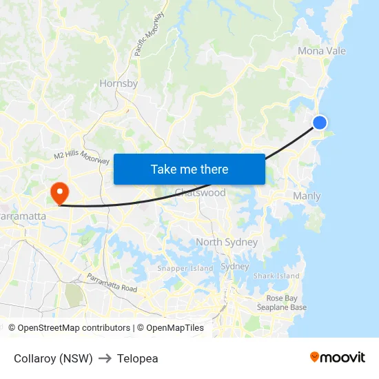 Collaroy (NSW) to Telopea map