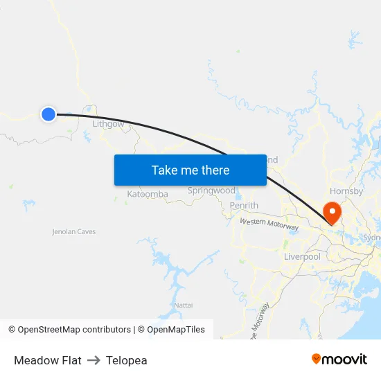 Meadow Flat to Telopea map