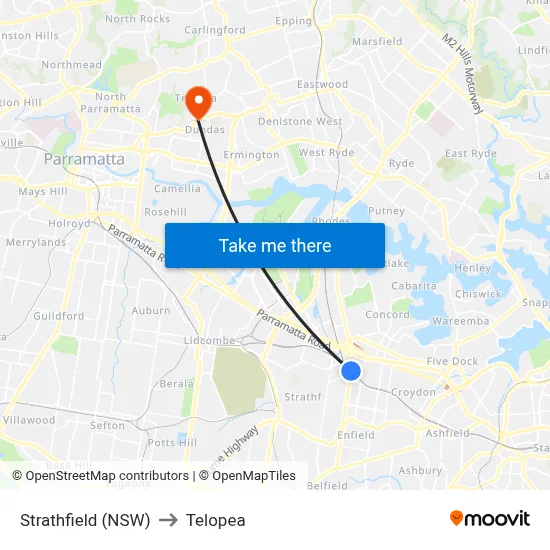 Strathfield (NSW) to Telopea map