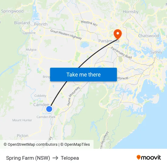 Spring Farm (NSW) to Telopea map