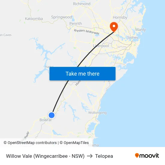 Willow Vale (Wingecarribee - NSW) to Telopea map