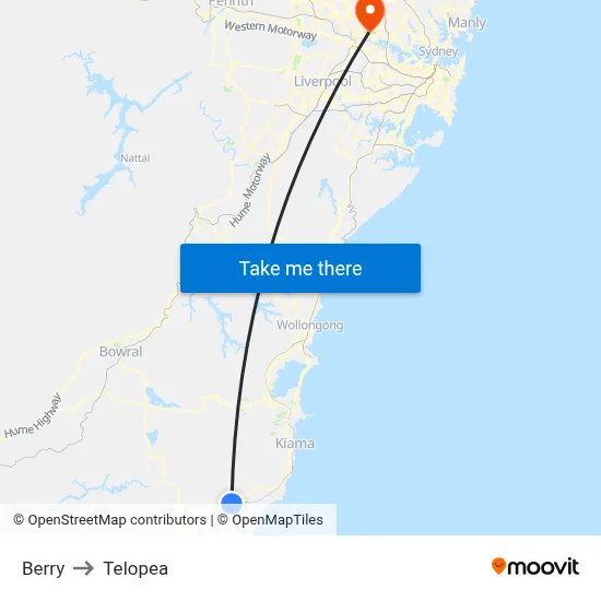 Berry to Telopea map
