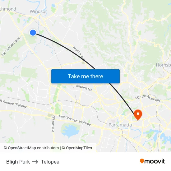 Bligh Park to Telopea map