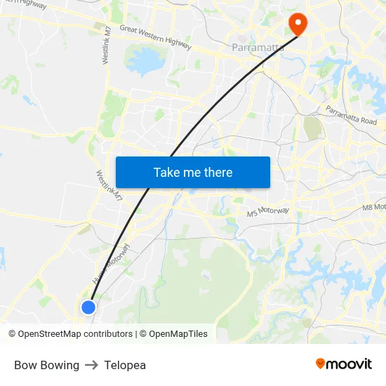 Bow Bowing to Telopea map