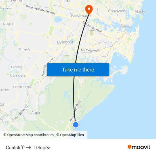Coalcliff to Telopea map