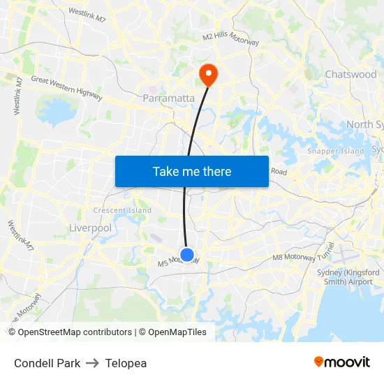 Condell Park to Telopea map