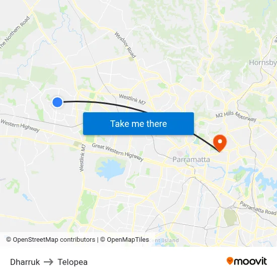 Dharruk to Telopea map