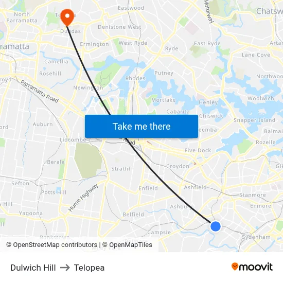 Dulwich Hill to Telopea map