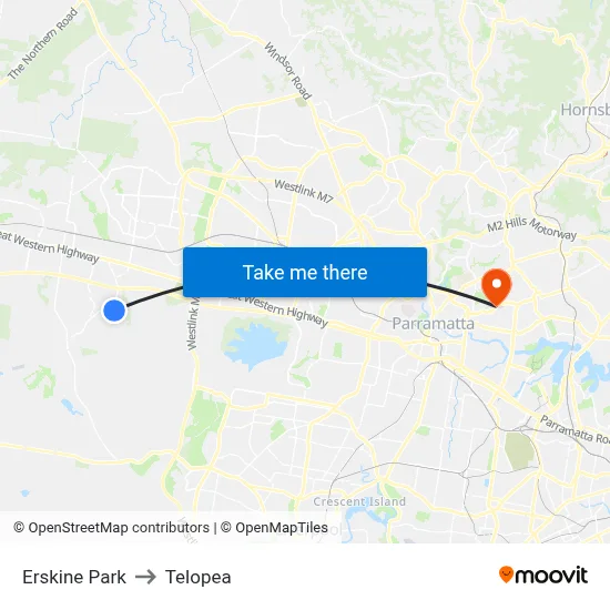 Erskine Park to Telopea map