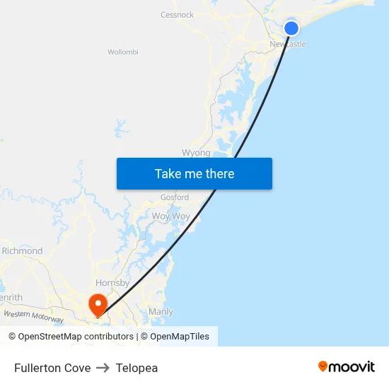 Fullerton Cove to Telopea map