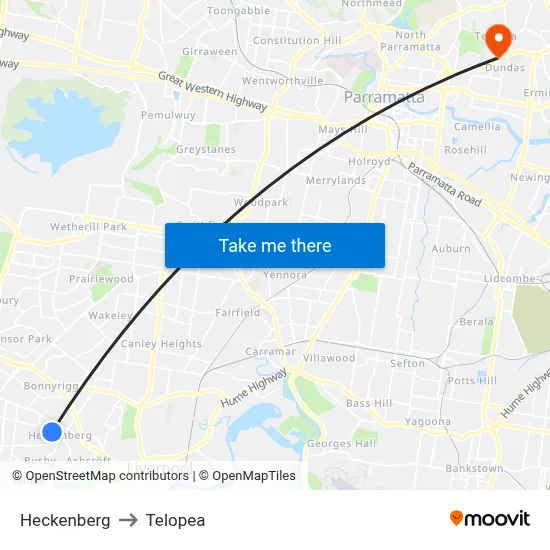 Heckenberg to Telopea map