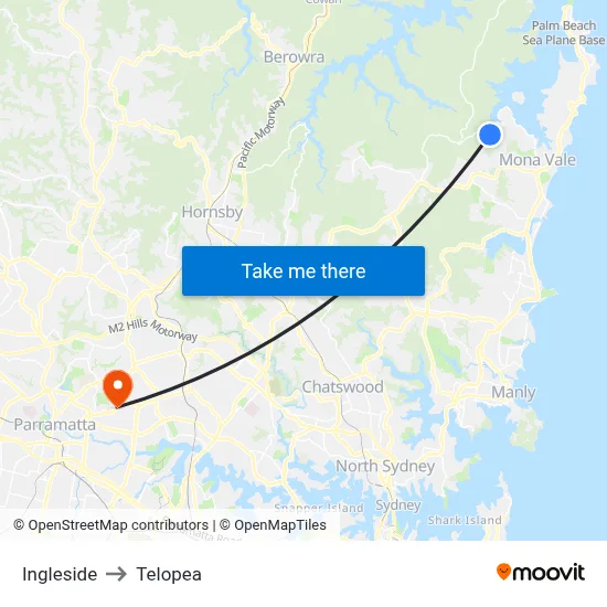 Ingleside to Telopea map