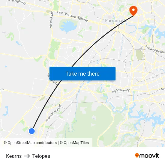 Kearns to Telopea map