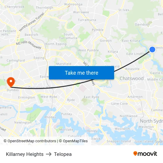 Killarney Heights to Telopea map