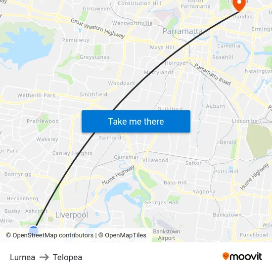 Lurnea to Telopea map