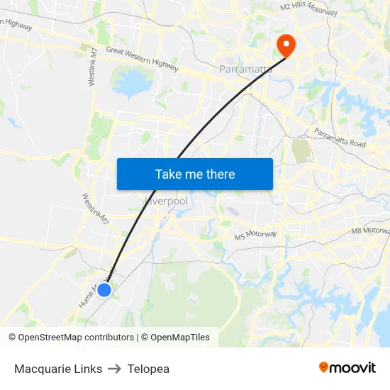 Macquarie Links to Telopea map