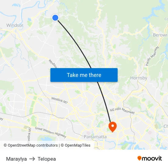 Maraylya to Telopea map