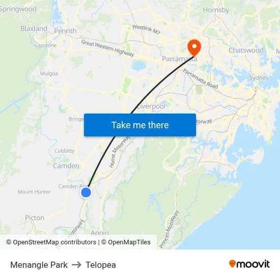 Menangle Park to Telopea map