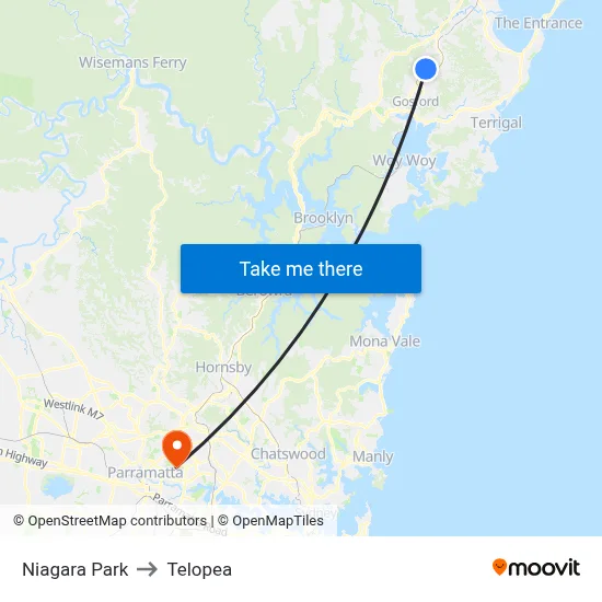 Niagara Park to Telopea map