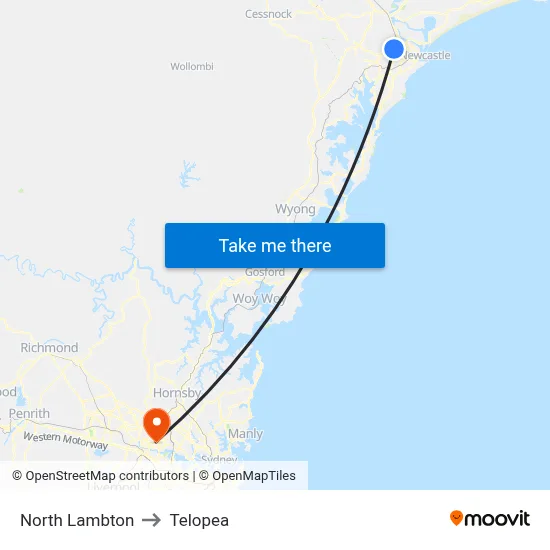 North Lambton to Telopea map