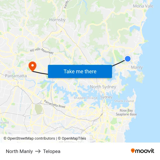 North Manly to Telopea map