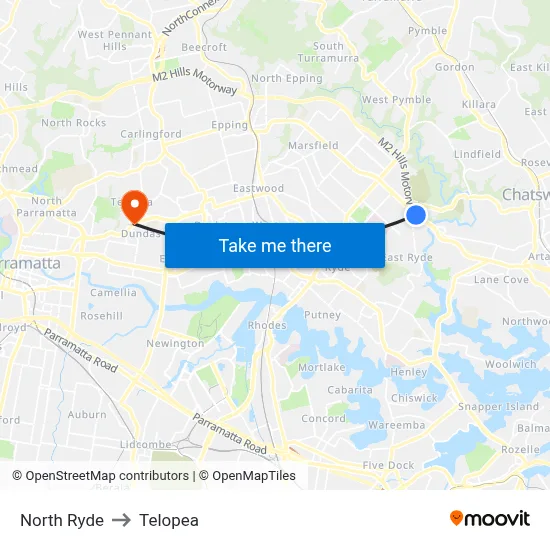North Ryde to Telopea map