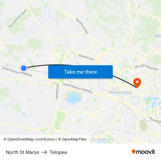 North St Marys to Telopea map