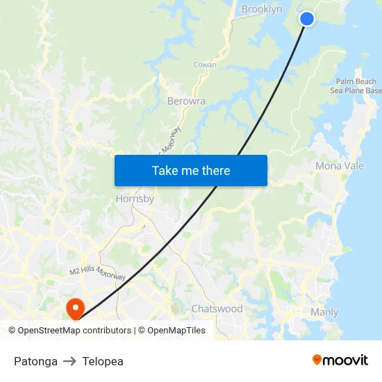 Patonga to Telopea map