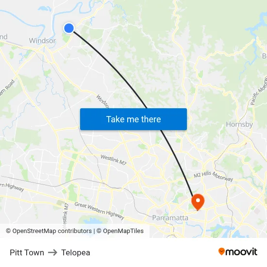 Pitt Town to Telopea map