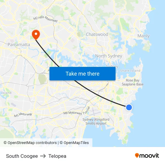 South Coogee to Telopea map