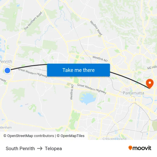 South Penrith to Telopea map