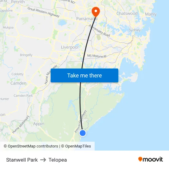 Stanwell Park to Telopea map