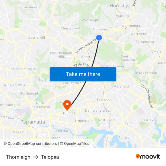 Thornleigh to Telopea map