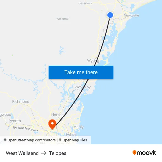 West Wallsend to Telopea map